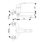 Baterija zidna umivaonik (duzina izliva 150mm) J321015 King