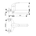 Baterija zidna za umivaonik J321020 King