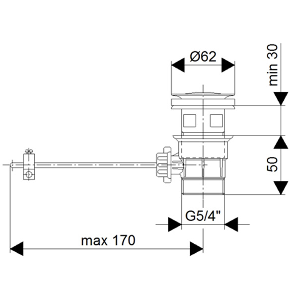 Odlivni ventil metalni za bide CH-S246 – 9