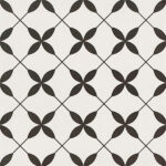 Patchwork Clover Black Pattern 30x30