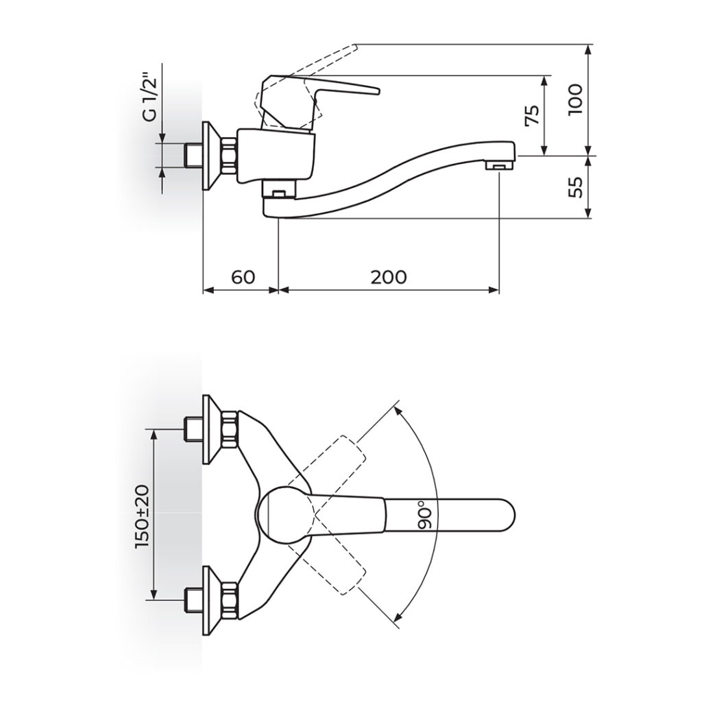 Cubo JC3212S Baterija za umivaonik kuhinju