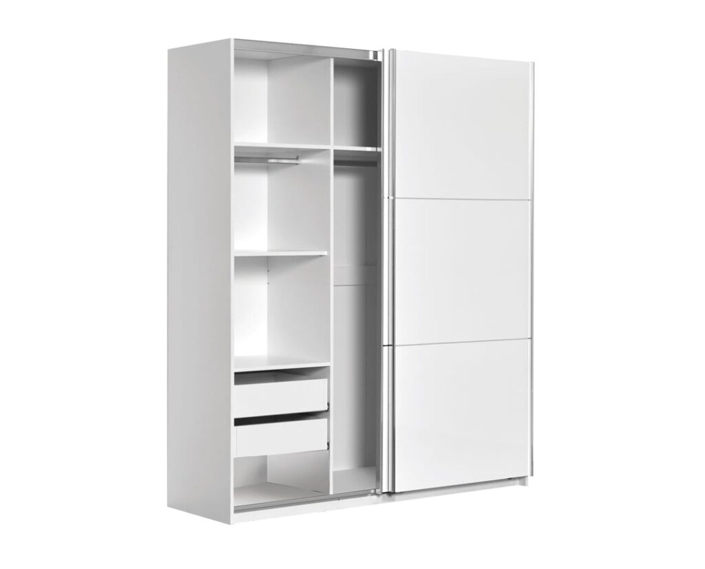 Elegance White Američki plakar sjajno beli 180cm - Image 2