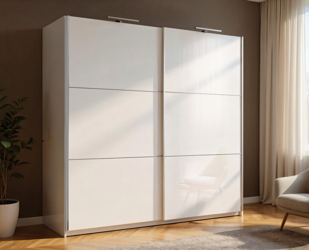 Elegance White Američki plakar sjajno beli 180cm - Image 3