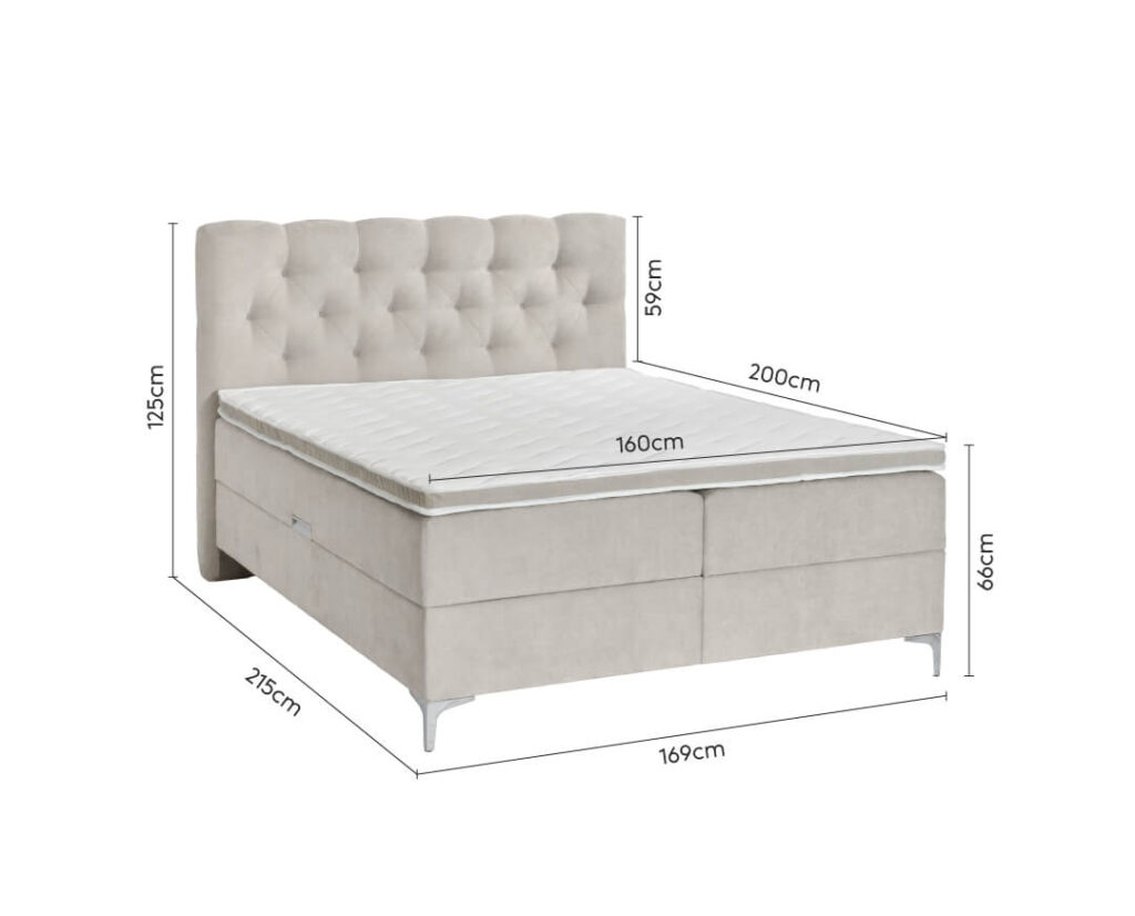 Titto Krevet boxspring pesak boje 160x200 - Image 3