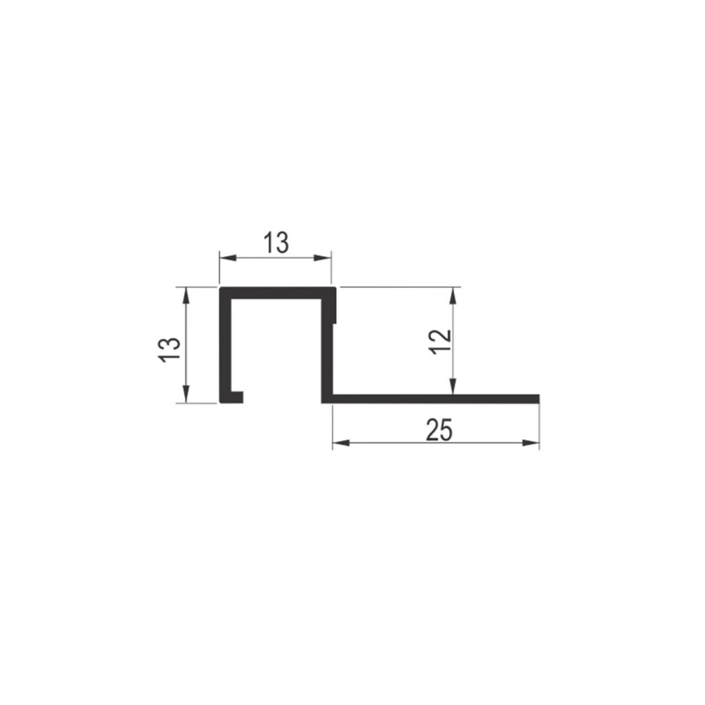 Ger Kocka Sjaj Lajsna aluminijumska ger sjajna 12mm - Image 3