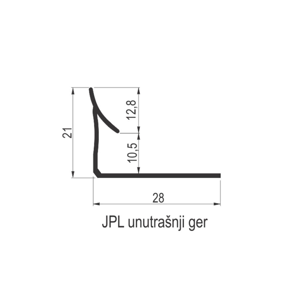 PVC 01 Bela Lajsna PVC ugaona 10mm bela 2.7m - Image 3
