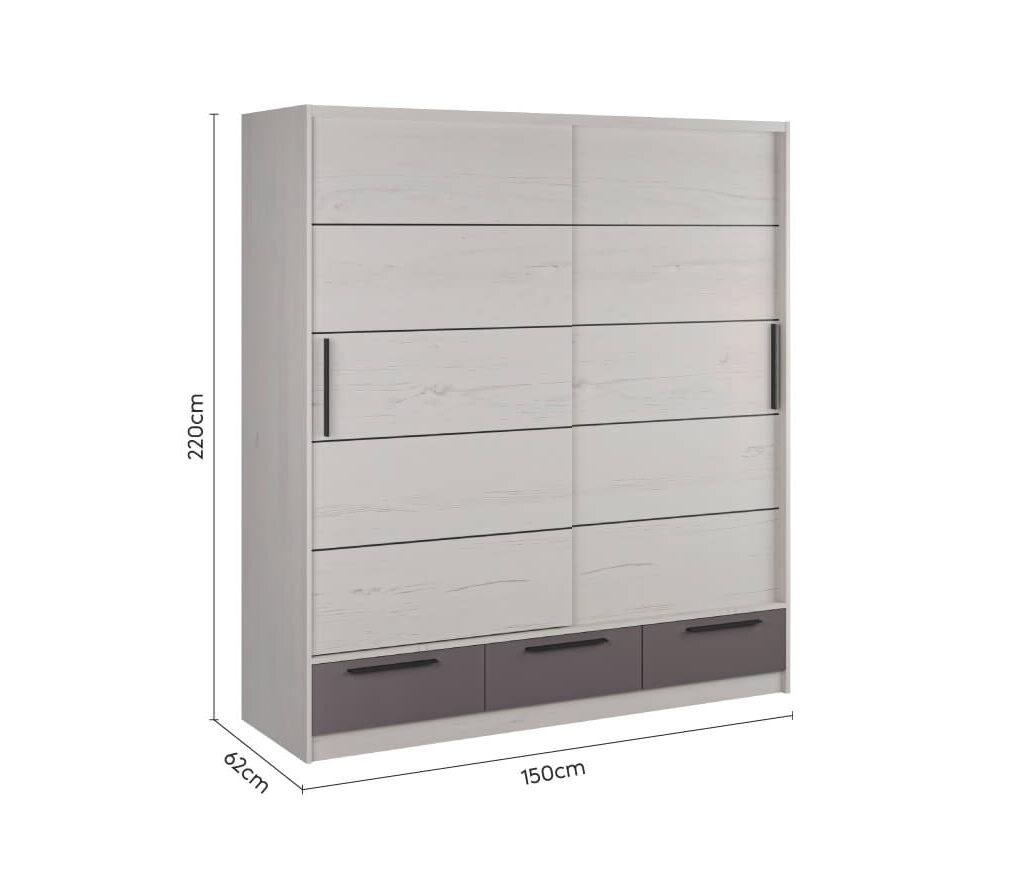 Garderober Lara 150 Snezni HrastAntracit 9