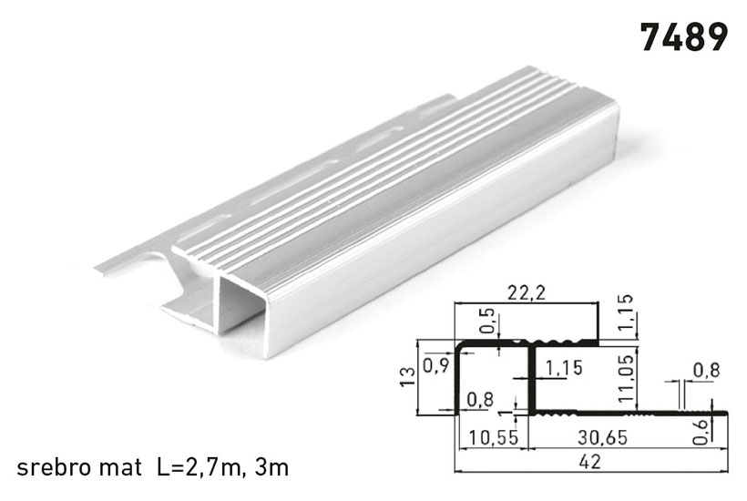 Lajsna 7489 srebro mat 3met 9