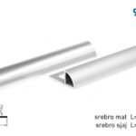9989 A Polukružna Mat Lajsna aluminijumska mat završna polukružna 10mm / 2.7m