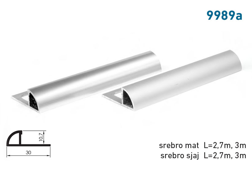 Lajsna Al pol.zavr.Mat 9989 A 10mm  2.7m - 9