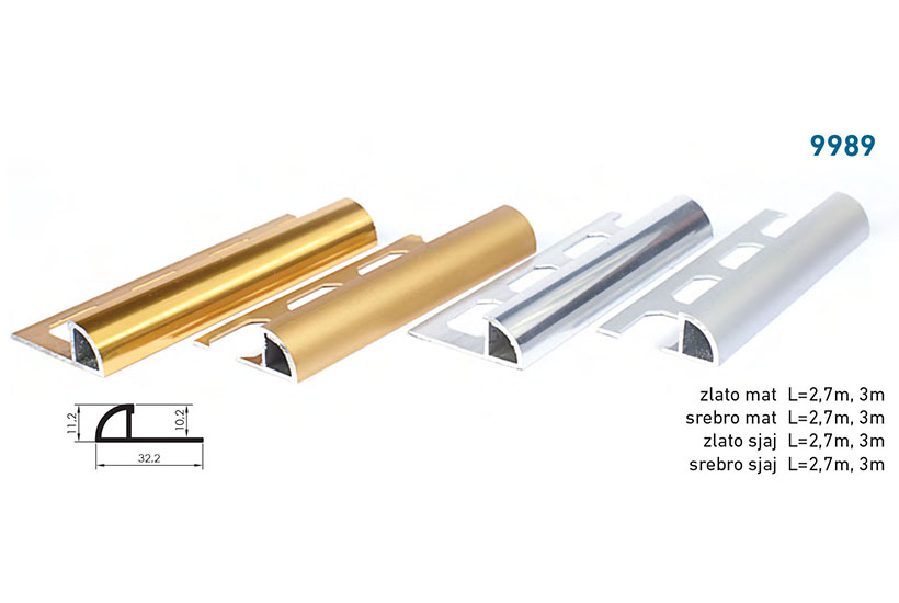 Lajsna Al poluk 9989 Sr Sjaj 10mm 3met 9