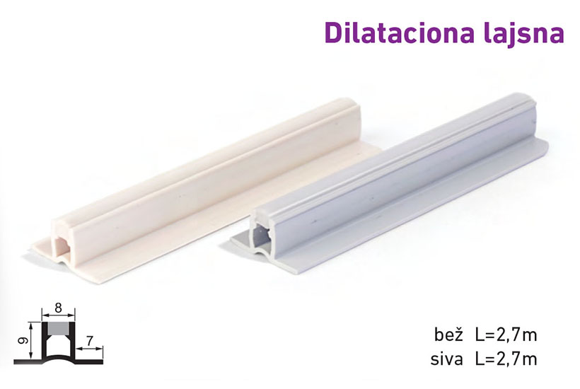 Lajsna Dilataciona PVC Bez 2.7 os 9