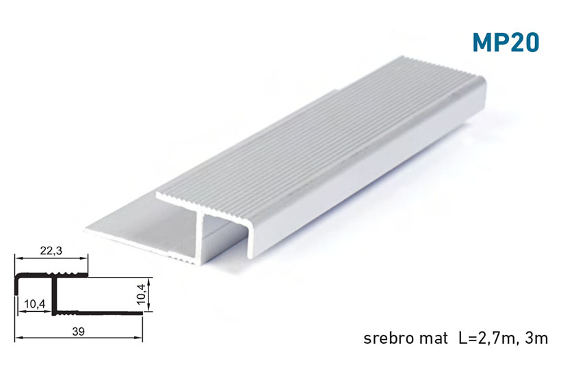 Lajsna MP 20 srebro mat 3met 1