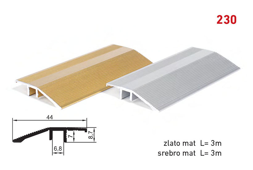 Lajsna prelazna 230 srebro 3met 9
