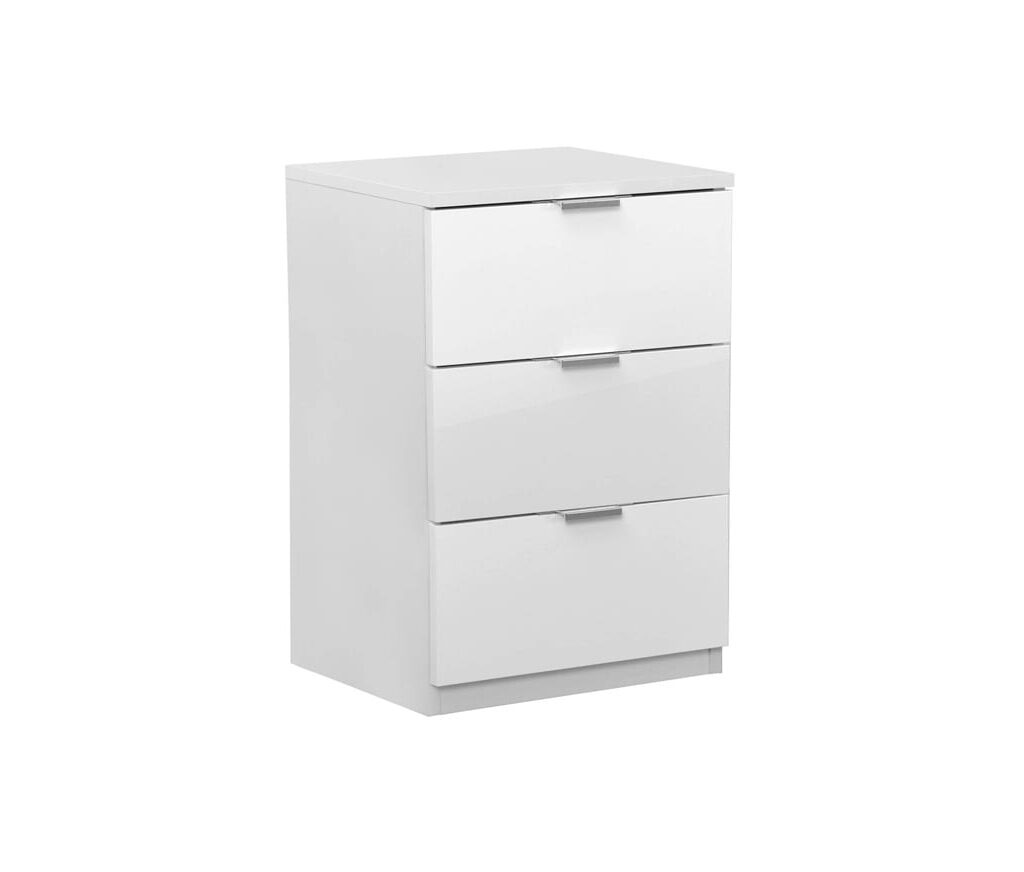 Nocni ormaric Elegance 3F belo sjaj - 1