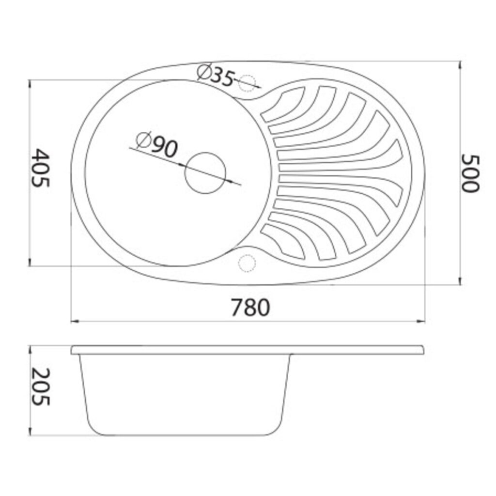X Venera Plus Bež Sudopera granitna 78x50 129071 - Слика 2